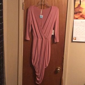 Pink midi dress